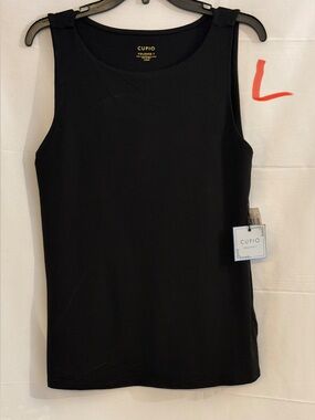Cupio Black Sleeveless Crewneck Tank